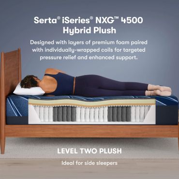 Serta iSeries NXG 4500 Hybrid Plush mattress designed for side sleepers.