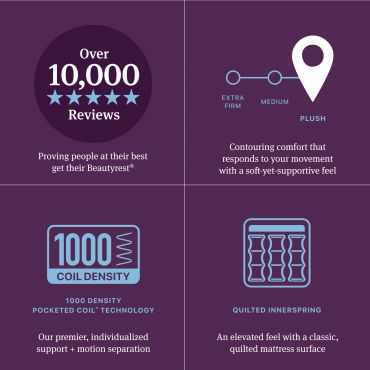 Beautyrest mattress with over 10,000 reviews and plush comfort.