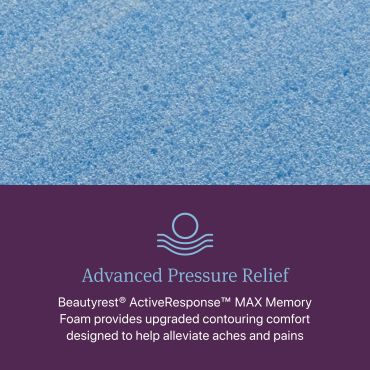 Promoting advanced pressure relief with Beautyrest ActiveResponse MAX Memory Foam.