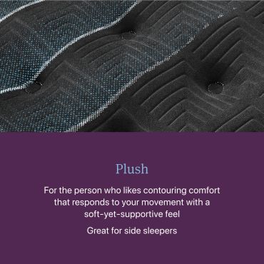 Plush mattress top with stitching detail and soft comfort for side sleepers.