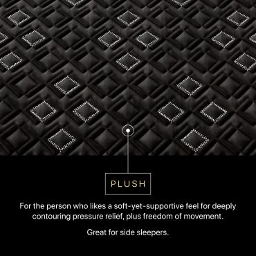 Plush mattress with diamond pattern and supportive softness.