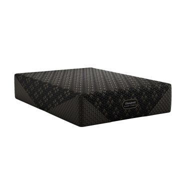 Black Beautyrest Hybrid mattress with diamond pattern.