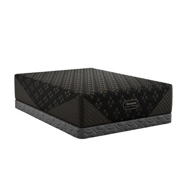 Black Beautyrest hybrid mattress with quilted pattern
