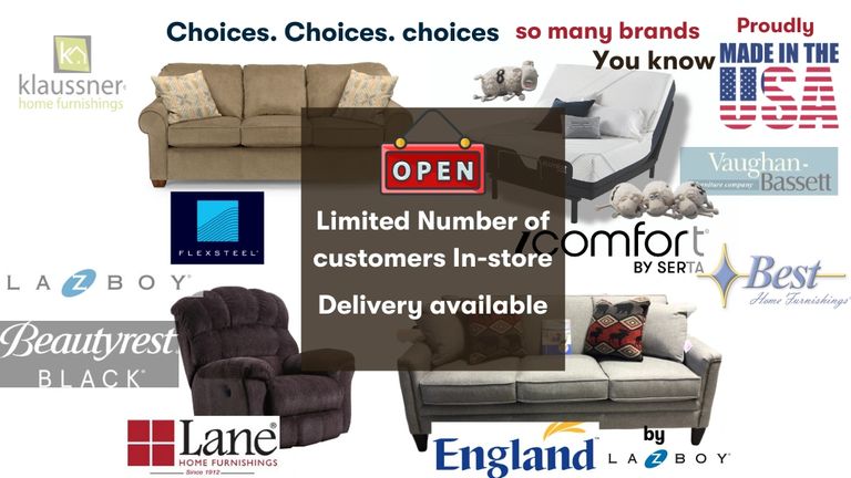 Choice Furniture plattsburgh sells all the top brands for furniture including La-Z-Boy, Serta, and m