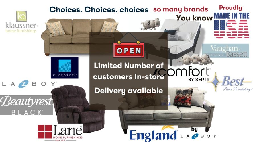 Choice furniture so many brands made in the USA!