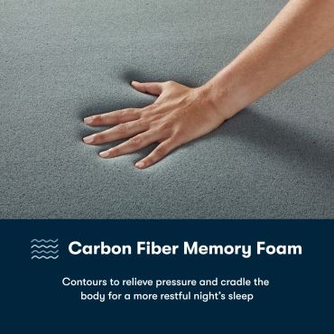 Hand pressing into carbon fiber memory foam.