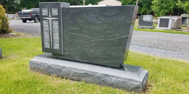 Pennsylvania black upright memorial with a unique design