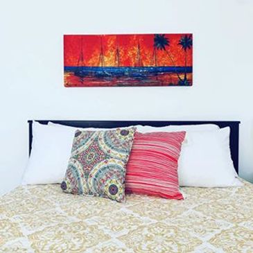 Room at Secret Sunset Villa. Belize Airbnb.