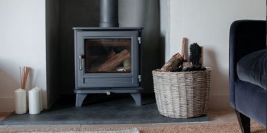 Chesney Log Burner at The Booty, Salcombe