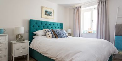 Master bedroom at The Booty, Salcombe