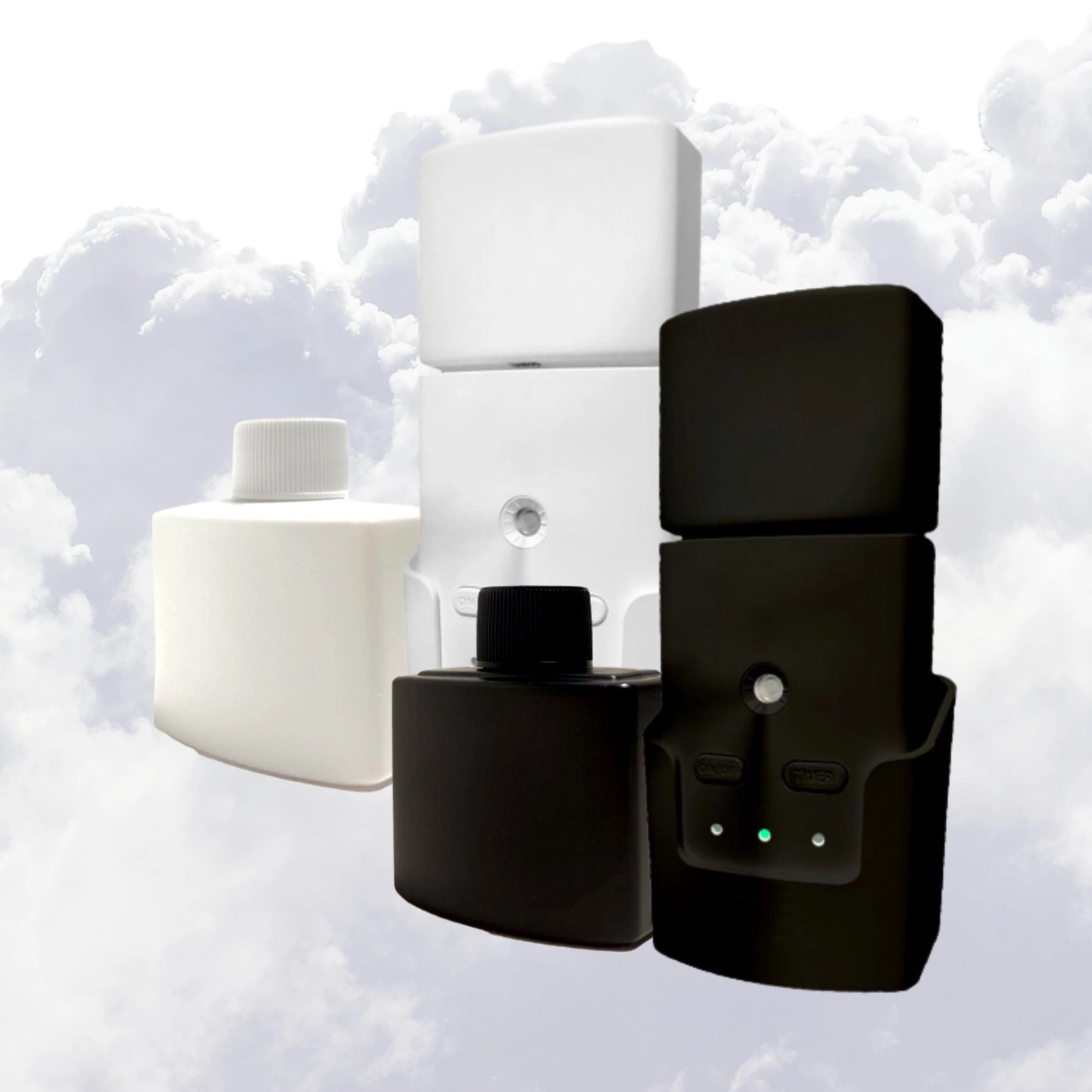 EDGE PRONANO AIR NEUTRALISER Dispenser and Refill Black and White on white clouds
