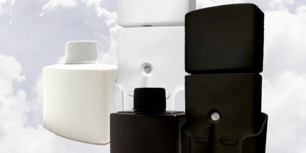 EDGE PRONANO AIR NEUTRALISER Dispenser and Refill Black and White on white clouds