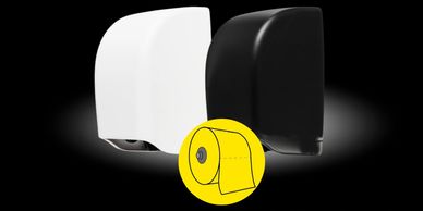 Twin Tube Paper Dispenser white and black