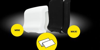 Mini and maxi folded towel with paper in yellow bubble