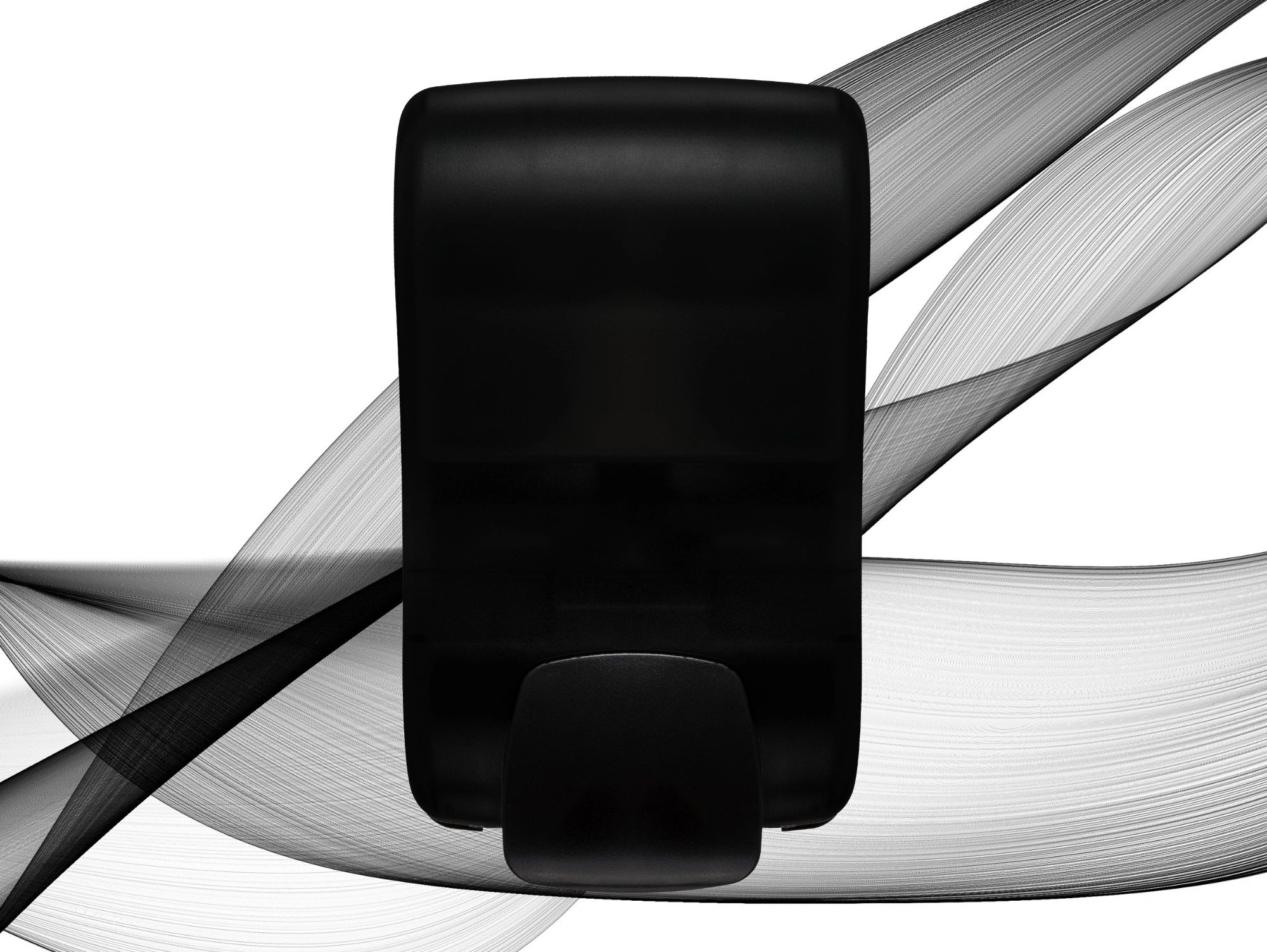 EDGE Refillable Soap Black Dispenser with graphic background. EDGE Soap Solutions