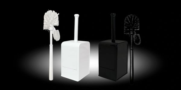 EDGE Toilet Brush white and black on white background