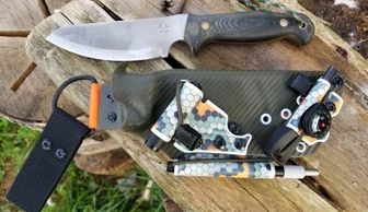 DW Infinity Custom Knife/Sheath System.  O.D. Carbon Fiber , Hexcam Adirondack. approx. $570.
