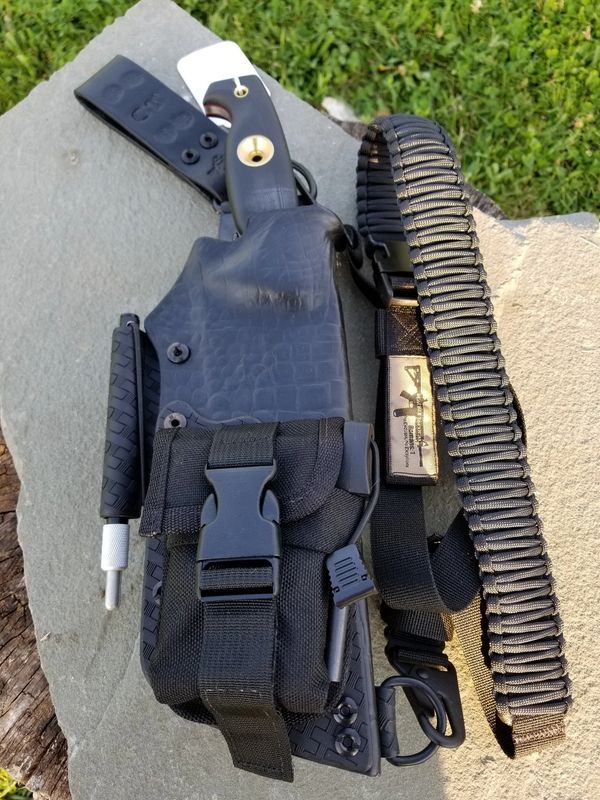 LEATHER ELITE SHEATH SYSTEM BUILT FOR OUR DW BACKCOUNTRY WILDERNESS EDC KNIFE.