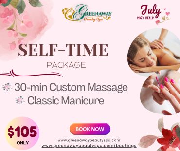 Pamper yourself with a self-time package including massage and manicure.