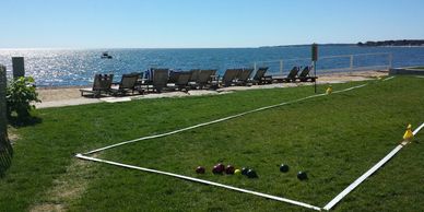 Joy of Bocce runs tournaments with these convenient portable courts