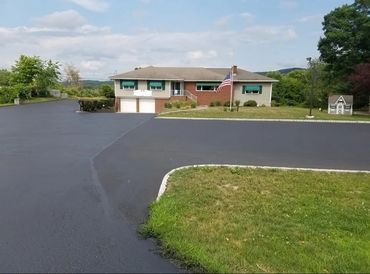 a parking lot seal coated