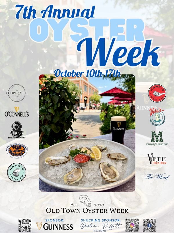 7th Annual Oyster Week event with oysters and a Guinness.