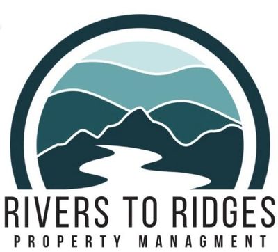 Logo showing stylized mountains and river with text 'Rivers to Ridges Property Management'.
