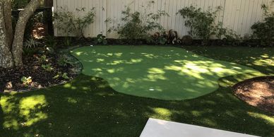 Putting green artificial turf. Daniel Island, SC. Charleston, SC. Artificial lawn.