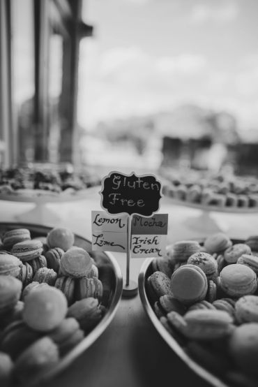 black and white tight shot of gluten free food