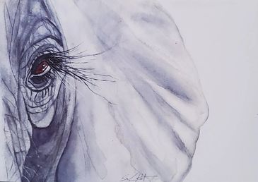This painting is called the Gentle Giant. While the original has long ago sold, prints and cards are