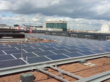 solar panels on the roof