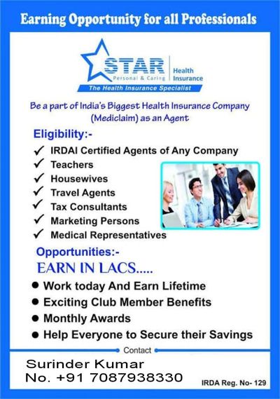 Recruitment for Star health insurance 