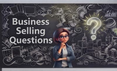 Animated woman thinking about business selling questions.