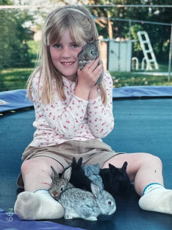*Photo of myself in 1999 with my holland lops