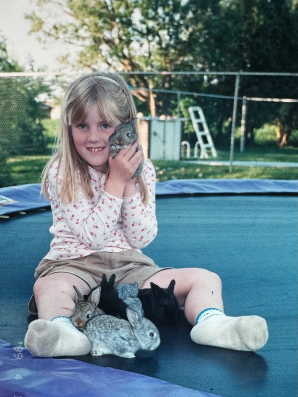 *Photo of myself in 1999 with my holland lops