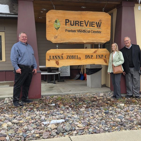 Llew Jones visiting PureView Parker Medical Center in Lincoln, Montana.
