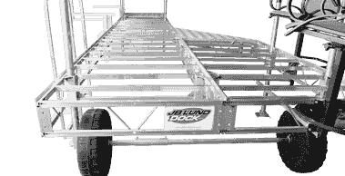 Cross-members every 12" which eliminates side to side flex and fully supports the decking