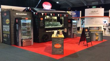 Ginsters Shepherds Hut completed unit at Pro Retail Exhibition