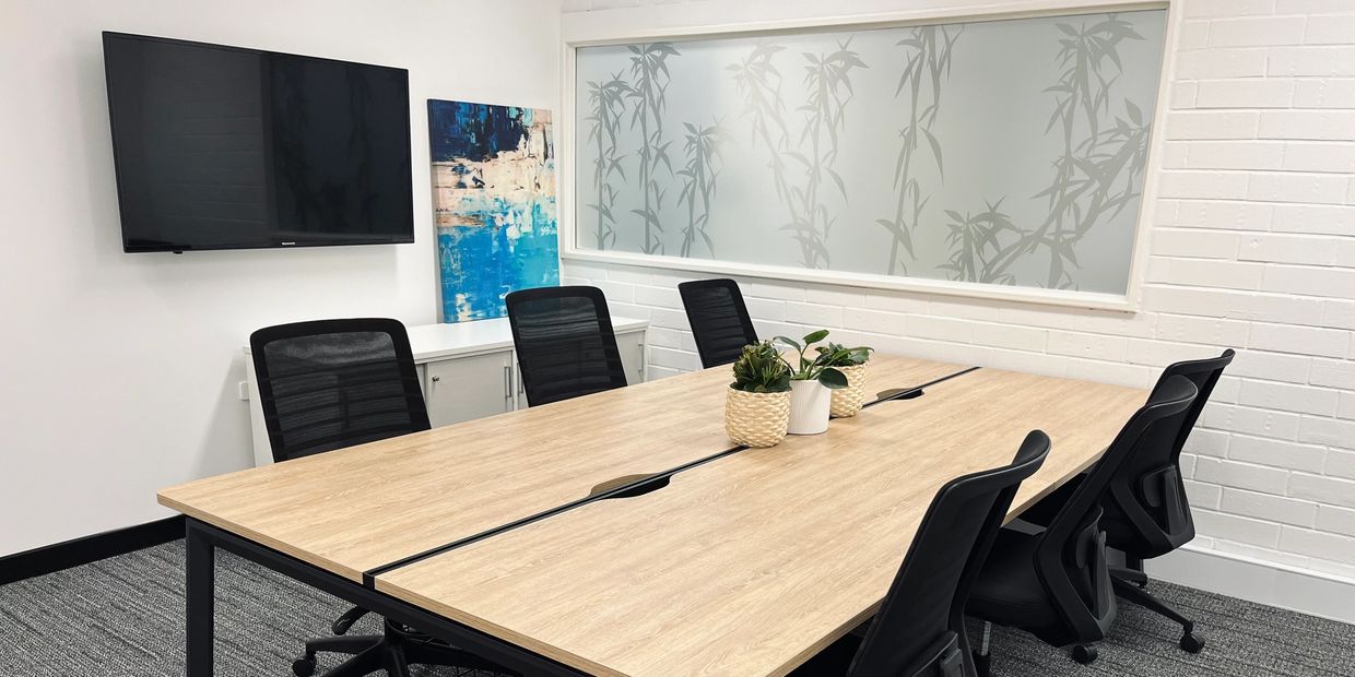 Modern, Private, Professional project office with TV