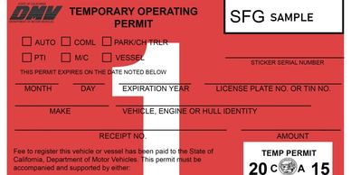 one day moving permit, permiso de un dia, permiso para mover auto, car permit