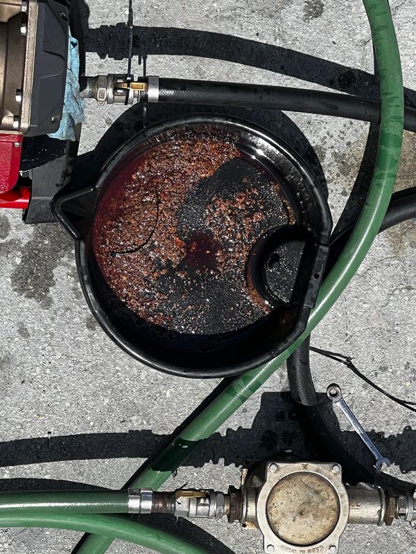 Panning for gold. A portion of the contents of the bottom of my Diesel tank!