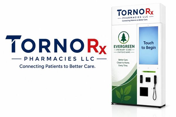 TornoRx pharmacy kiosk with touch screen.