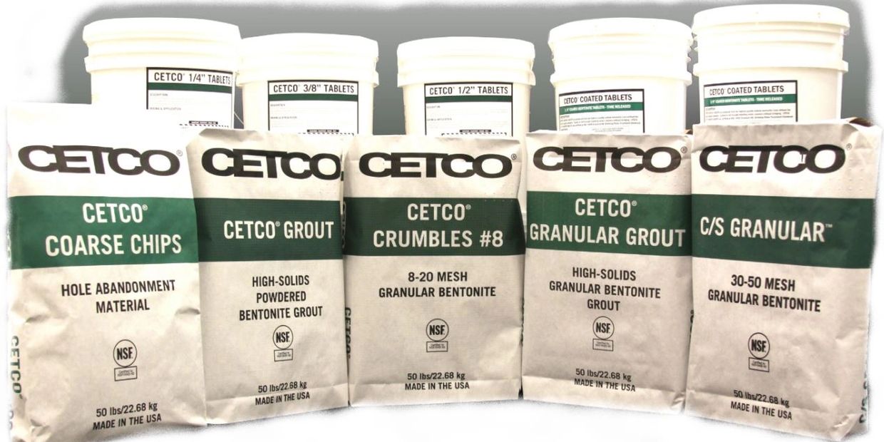 Bentonite products including high yield gels, granular bentonite, coated tablets, and grouts