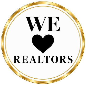 We love realtors logo in gold circle.