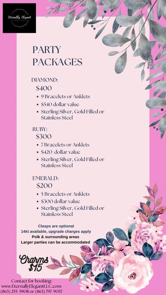 Party package or hostess package with discounts