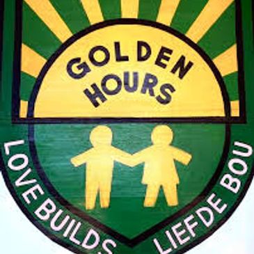 Golden Hours logo with two figures holding hands and the slogan Love Builds, Liefde Bou.