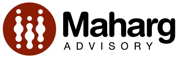 Logo of Maharg Advisory with modern design.