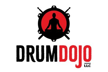 Logo of Drum Dojo with a meditating figure inside a drum.