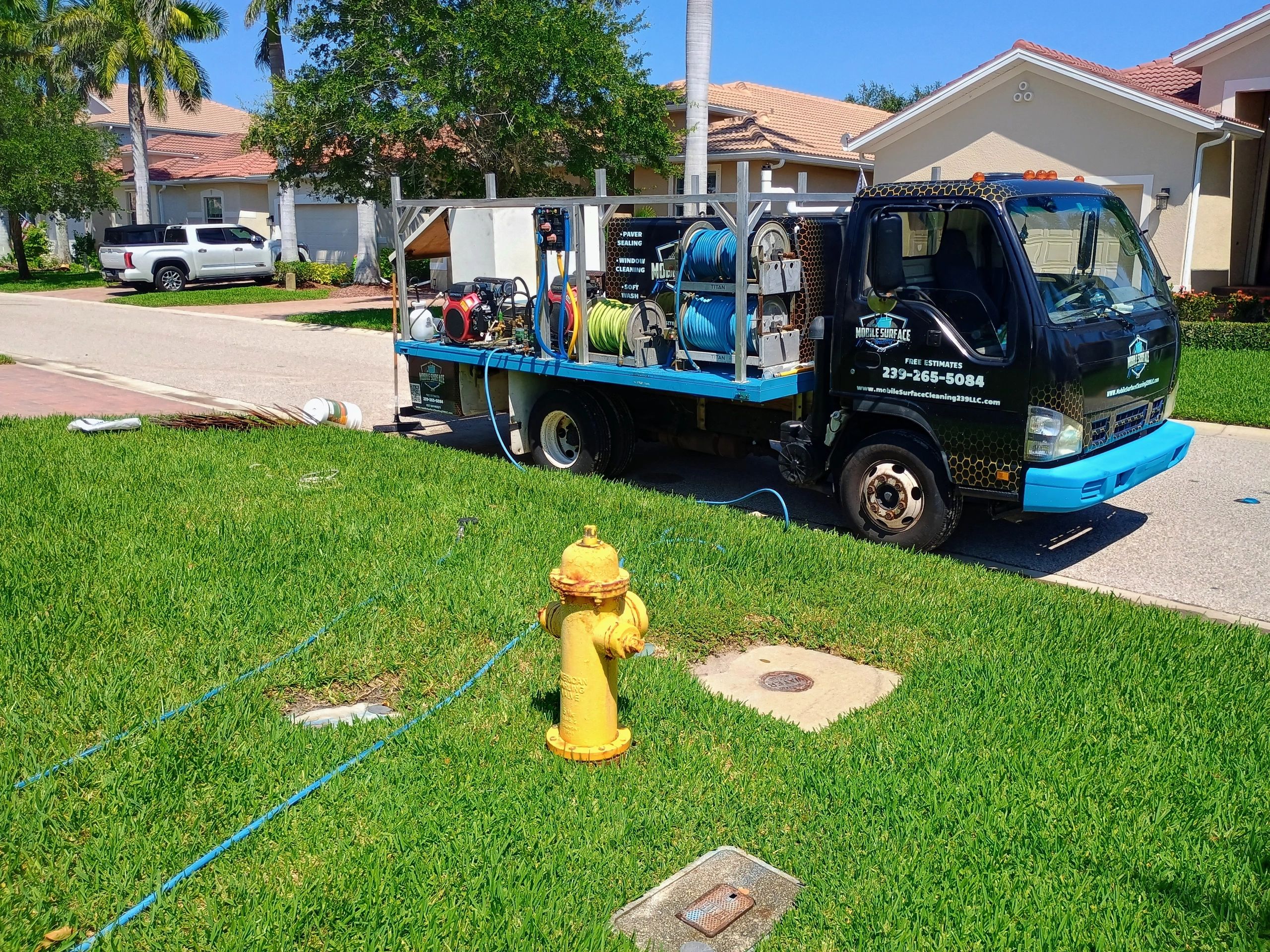 Commercial and residential pressure washing business truck