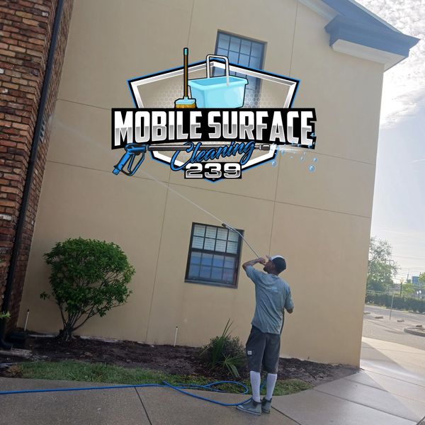 Soft washing a church building